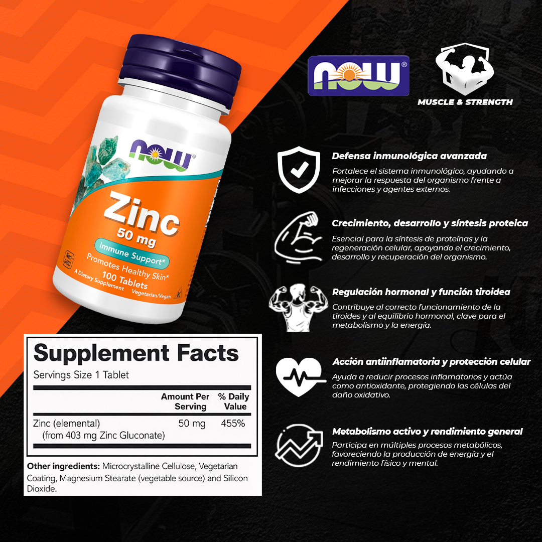 Zinc Gluconate 50MG - 100 Tablets