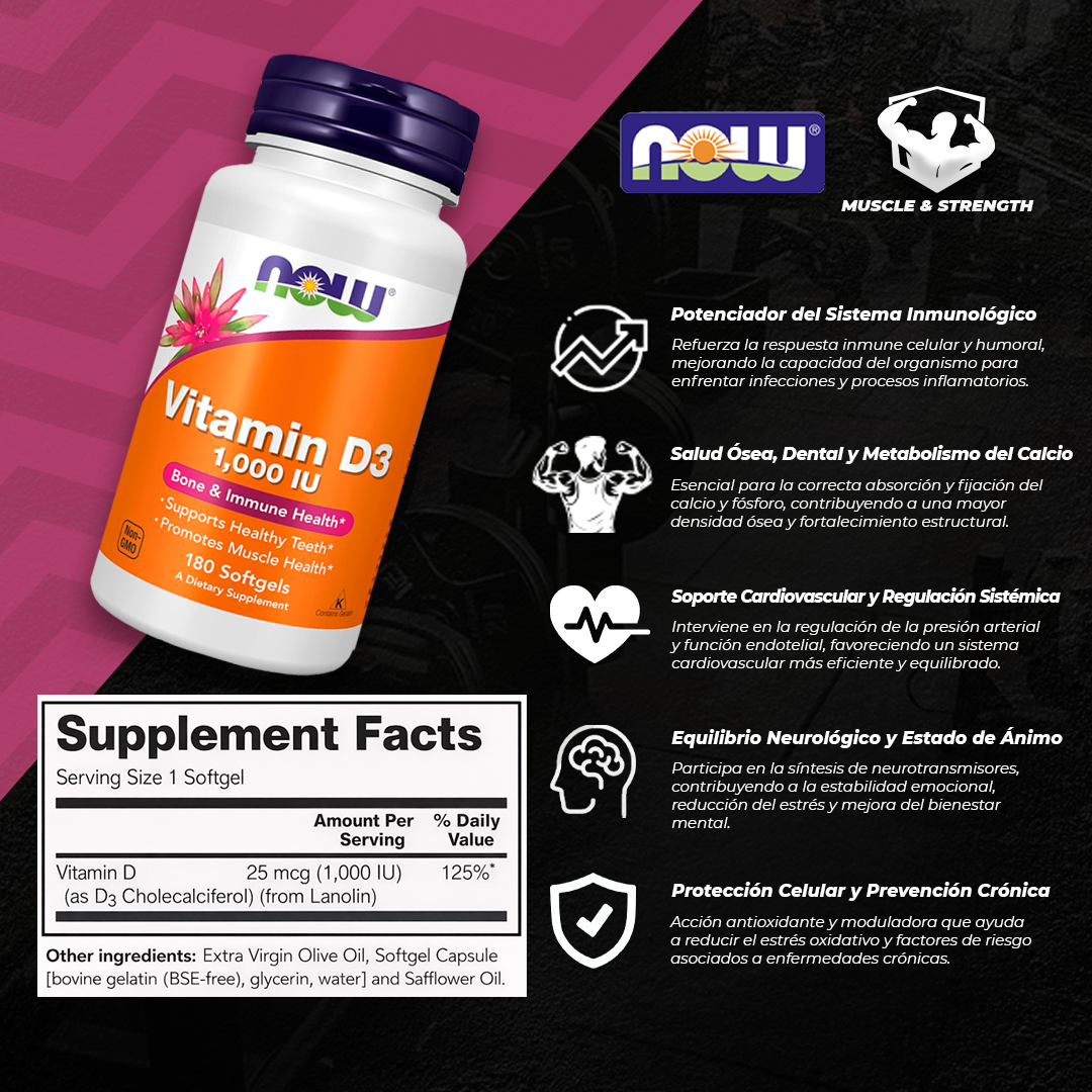 Vitamin D-3 - 1,000IU 180 Softgels