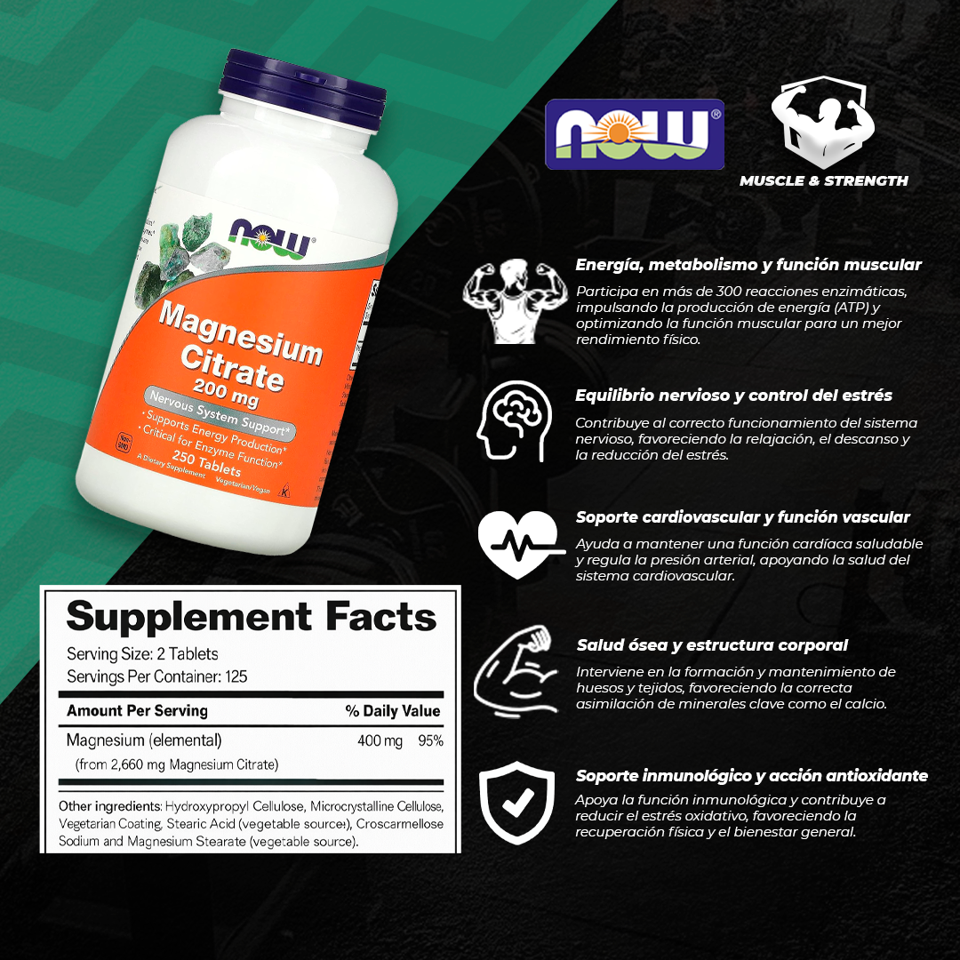 Magnesium Citrate 200mg - 250 Tablets