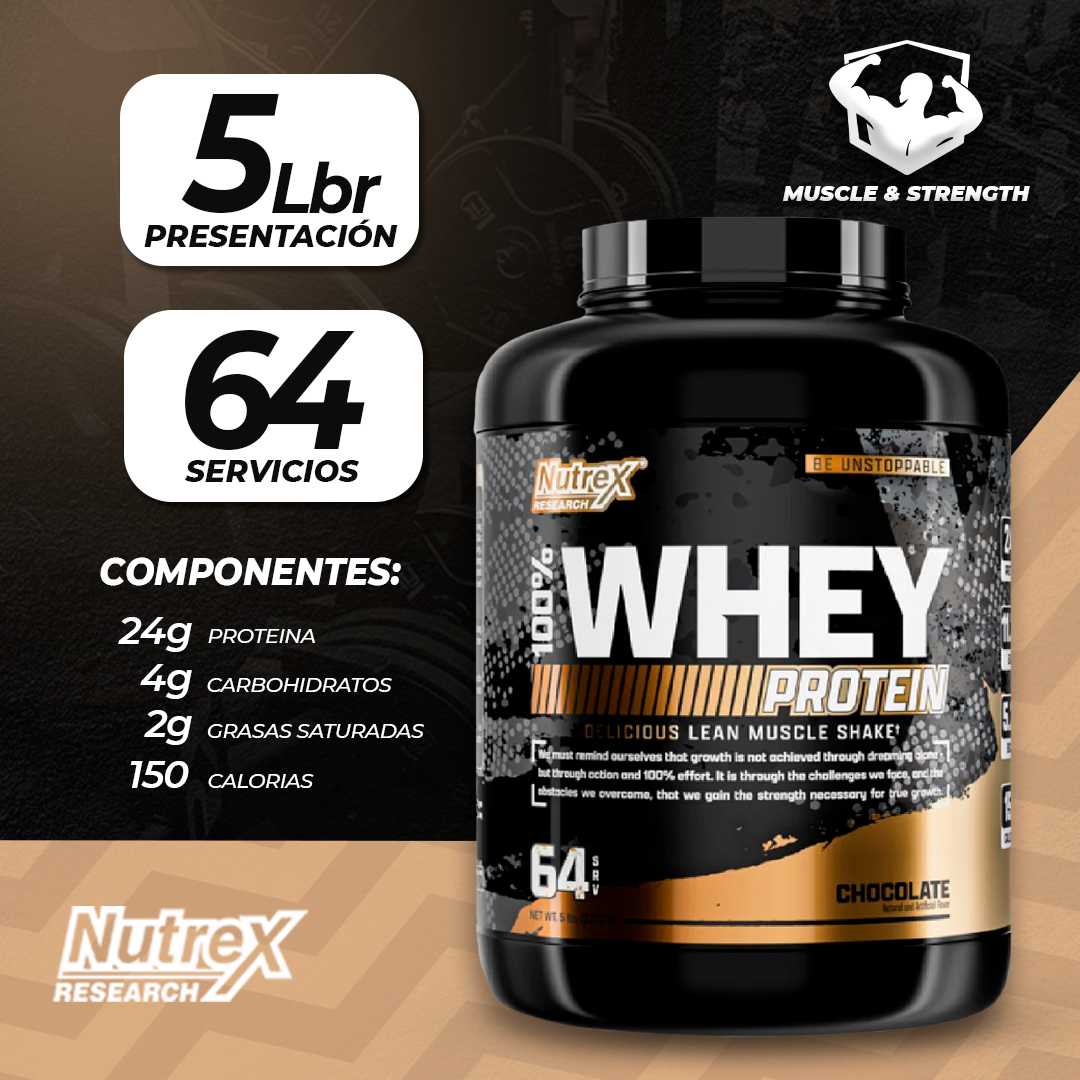 100% Whey - 5lb - Nutrex Research