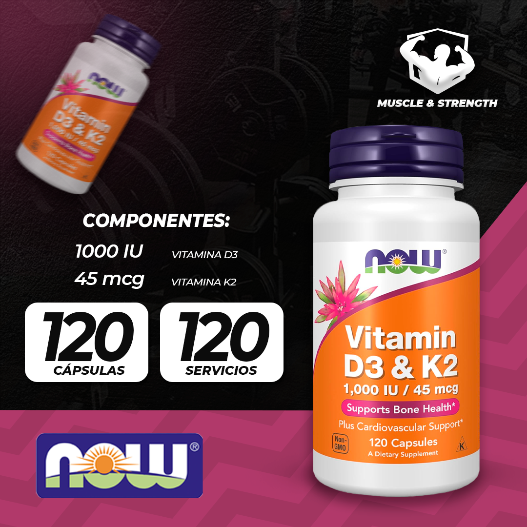 Vitamin D-3 & K-2 1000IU/45mcg - 120 VCaps