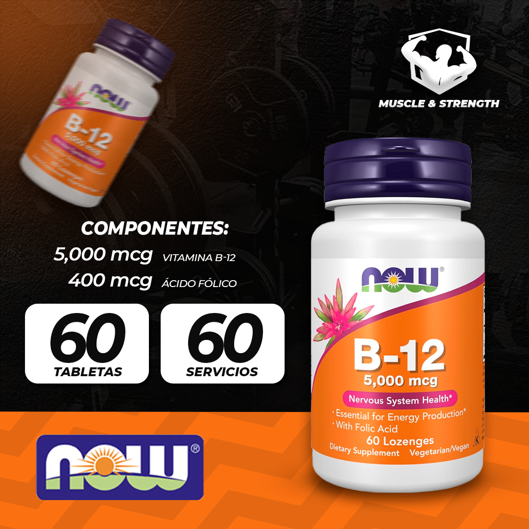 B-12 with Folic Acid - 60 Lozenges