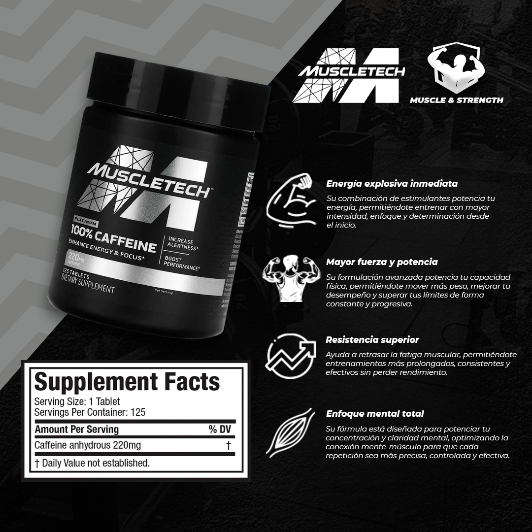 MuscleTech - EssenPlatinum 100% Caffeine - 125 Tabletstial Series Platinum 100% Caffeine - 125 Tablets