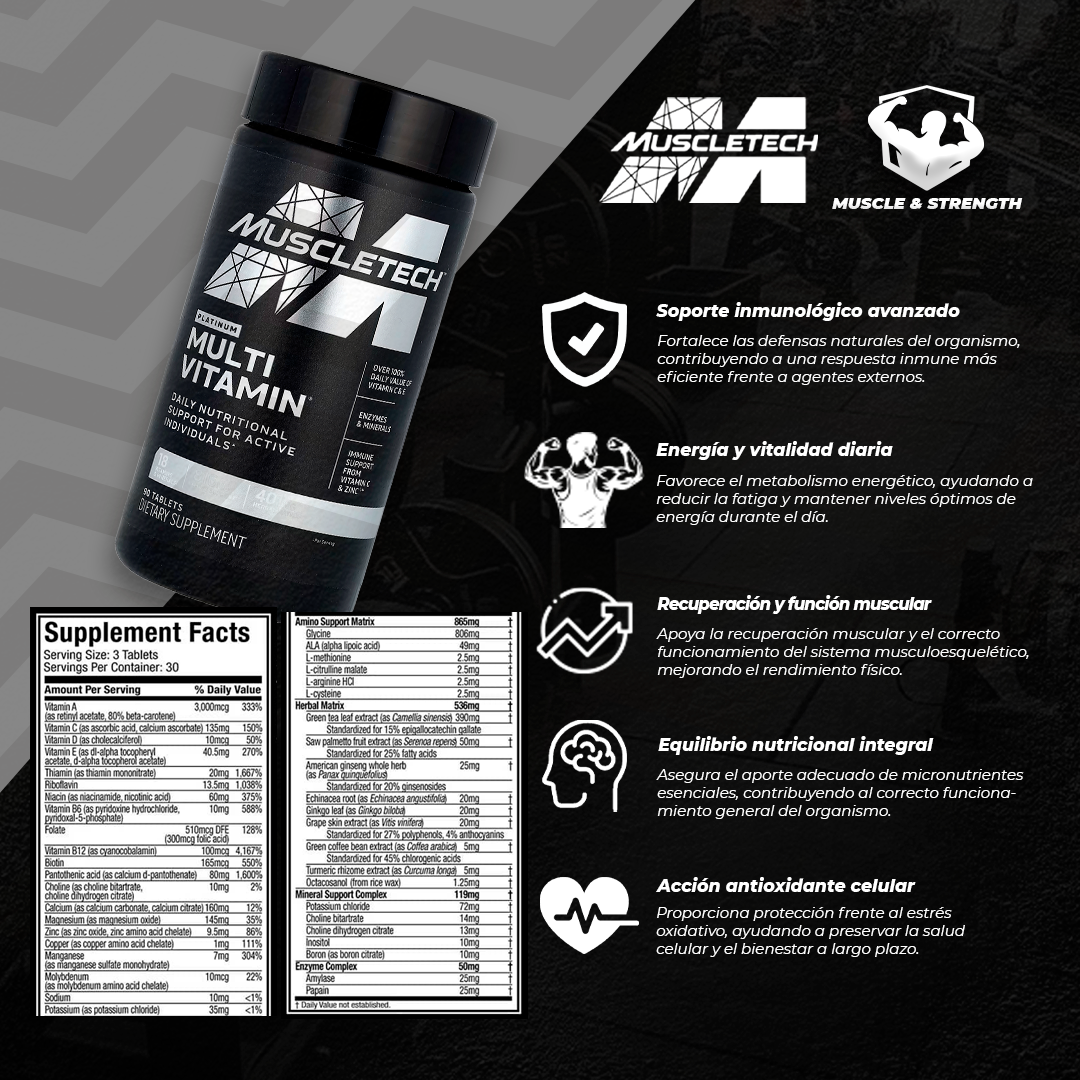 MuscleTech - Platinum Multivitamin - 90 Tablets
