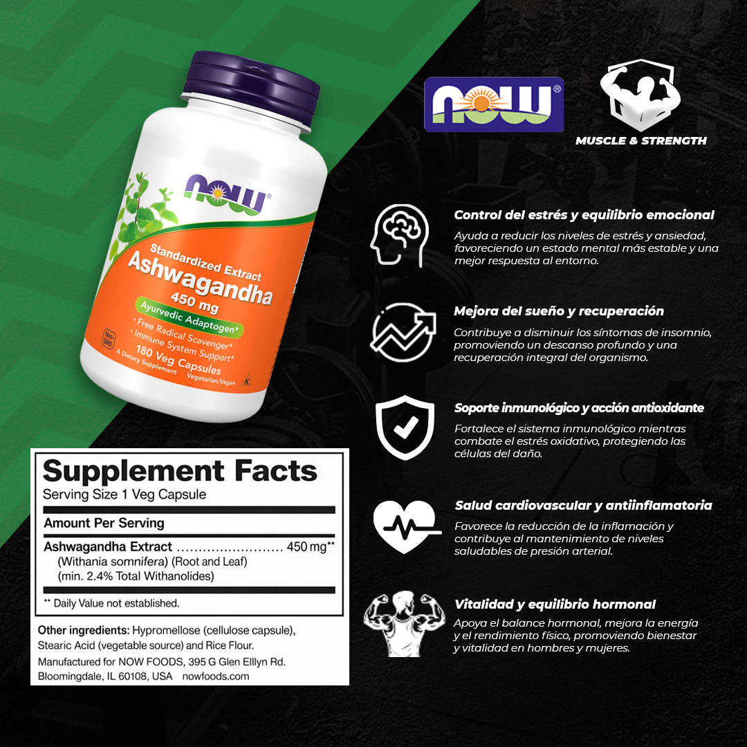 Ashwagandha Extract 450mg - 180 Vcaps