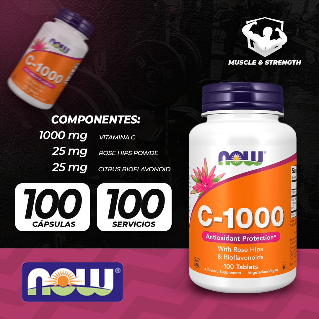 C-1000 w/100mg Bioflavonoids - 100 Vcaps