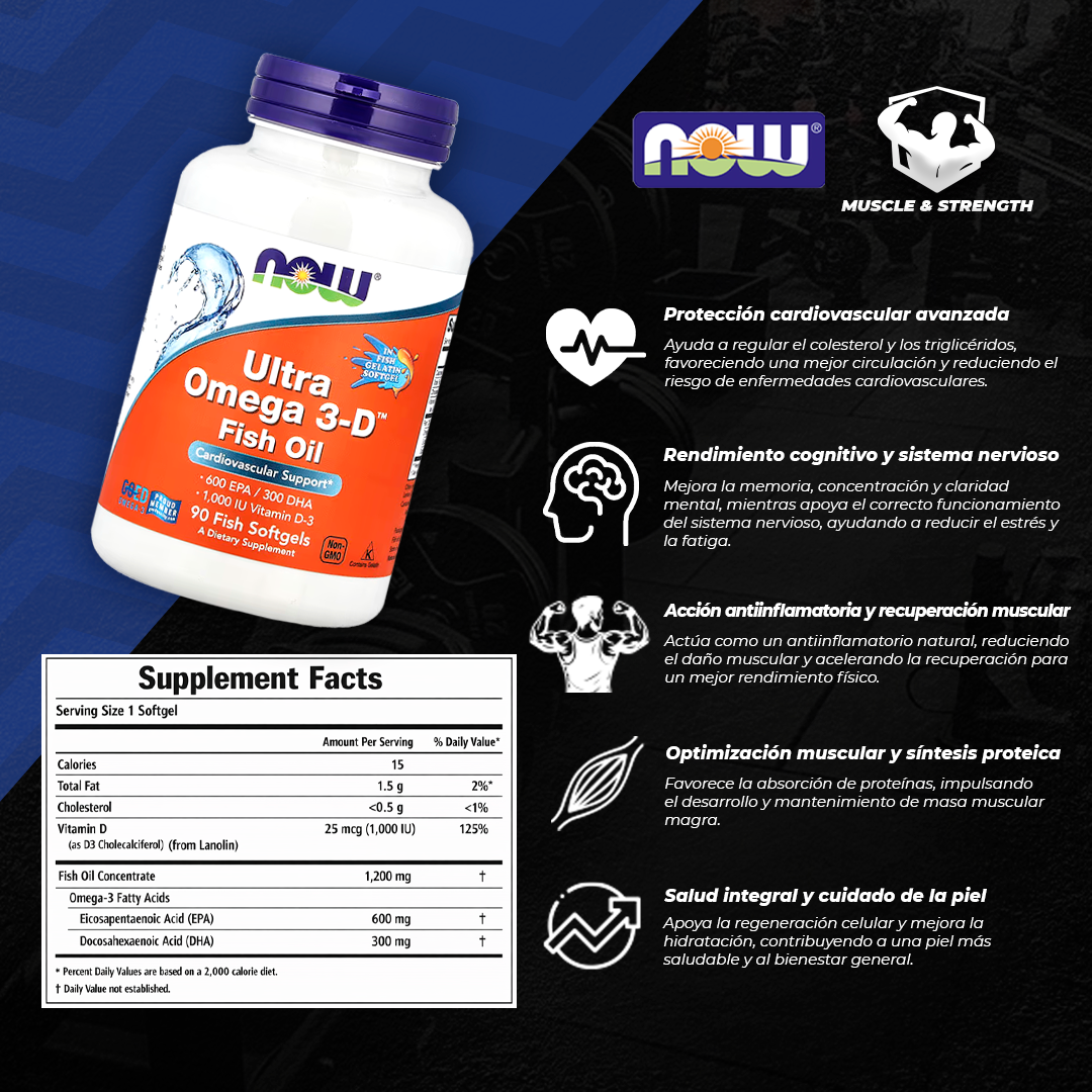 NOW Foods - Ultra Omega 3D - 90 Softgels