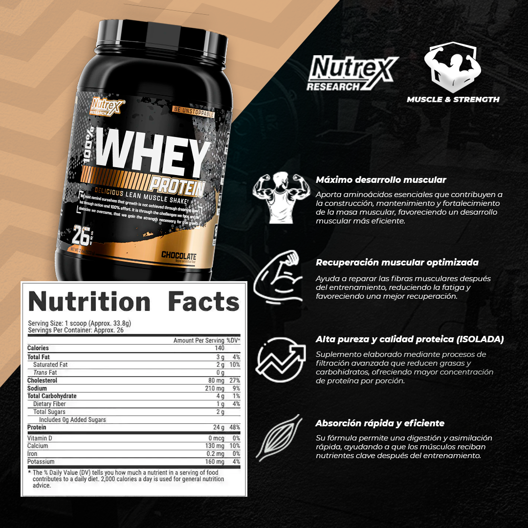 100% Whey - 2lb - Nutrex Research