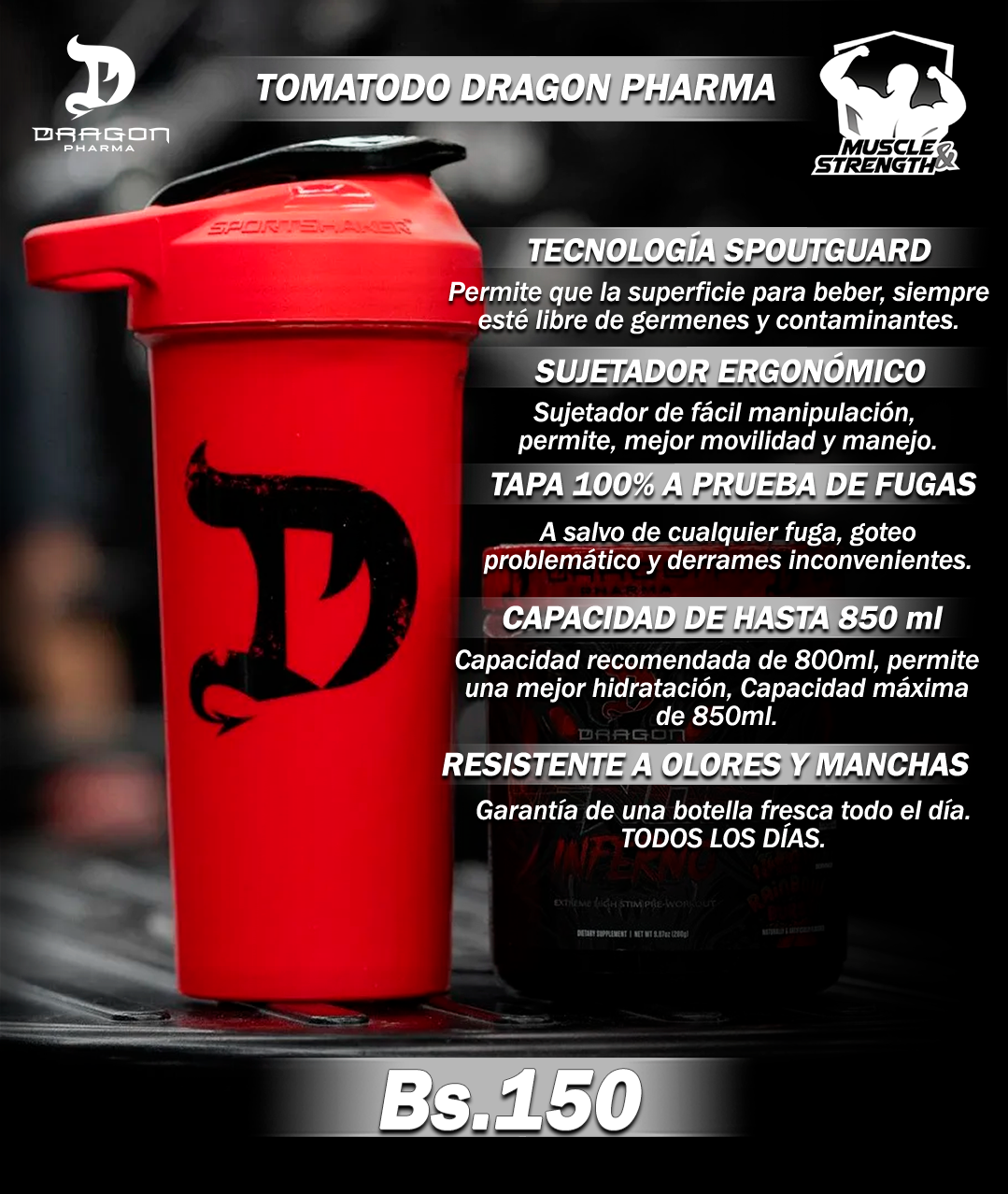 Tomatodo Smart - 850ml (Rojo) - Dragon Pharma