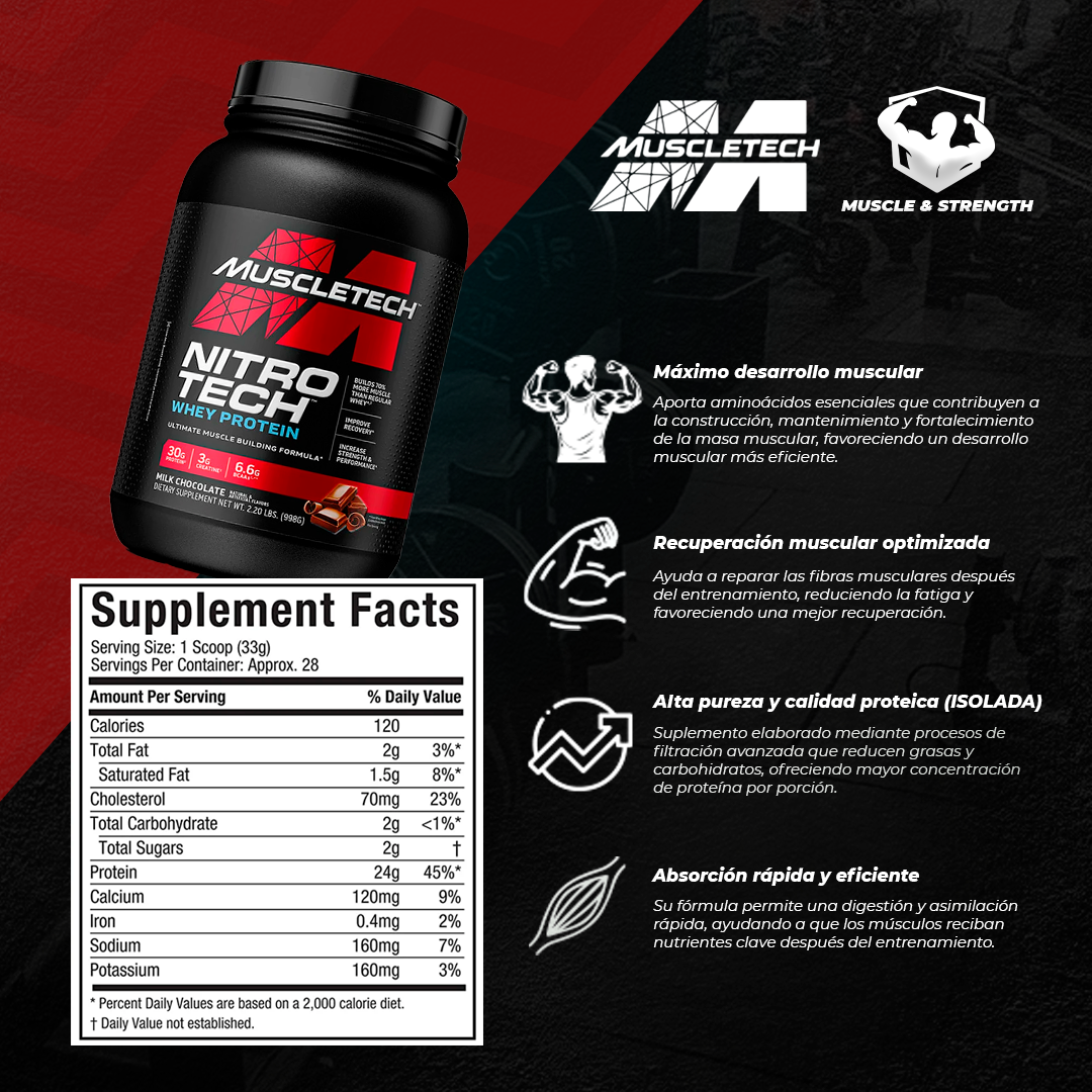 Nitrotech Whey Protein - 2.2lb - Muscletech
