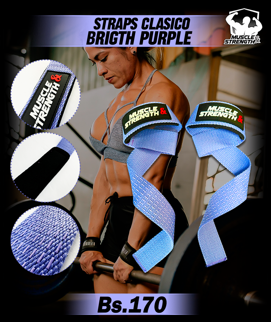 Straps Clasicos - Morado - Muscle & Strength