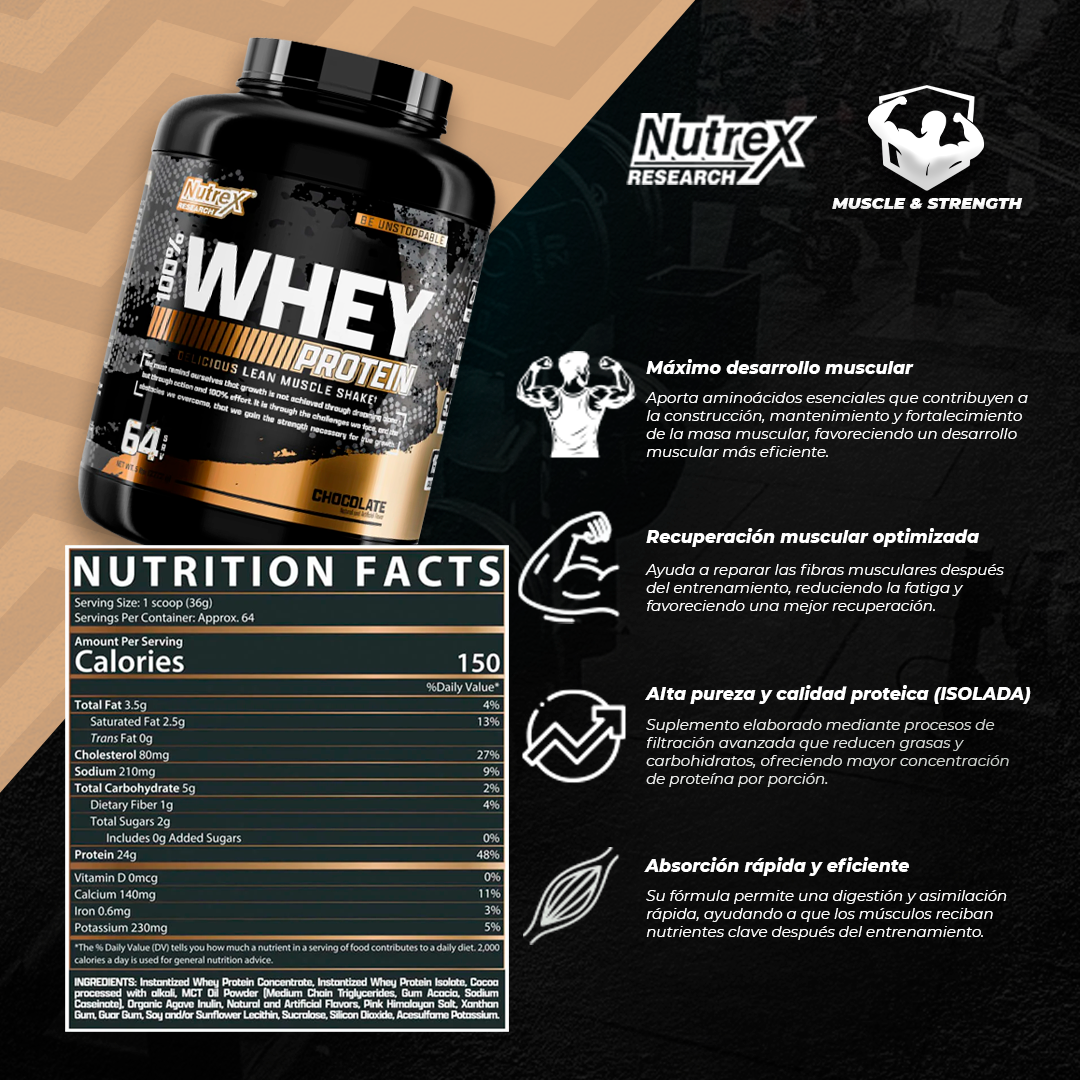 100% Whey - 5lb - Nutrex Research