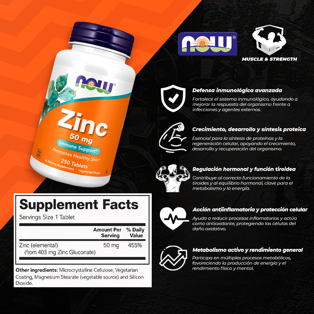 Zinc Gluconate 50MG - 250 Tablets